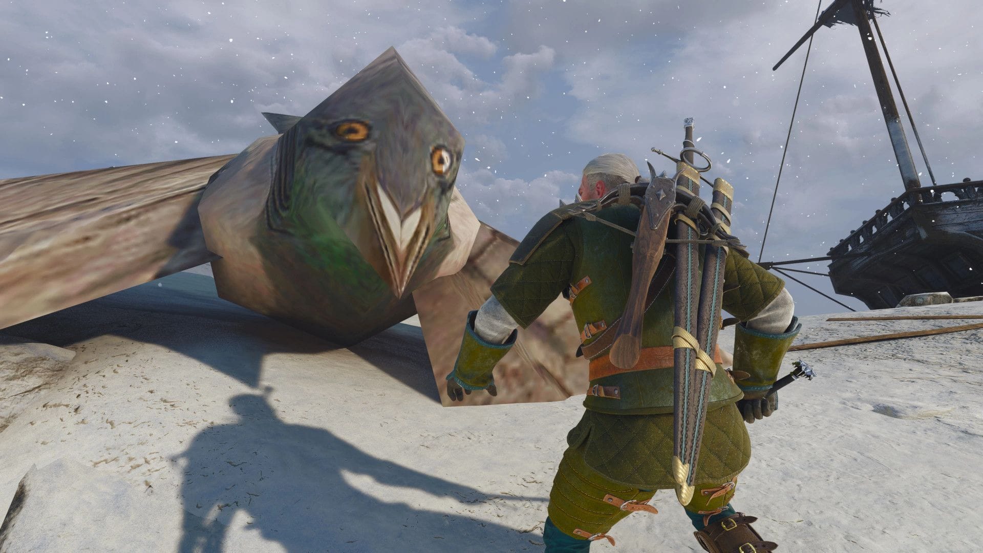 Featured image Witcher 3 mod swaps Griffins for lowpoly pigeons He is back